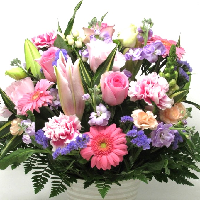 百合の生花フラワーアレンジメント-おまかせ 百合の生花フラワーアレンジメント-おまかせ